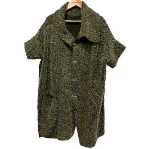 Skifo USA Art-to-Wear Boucle Short Sleeve Coat, Green, OS